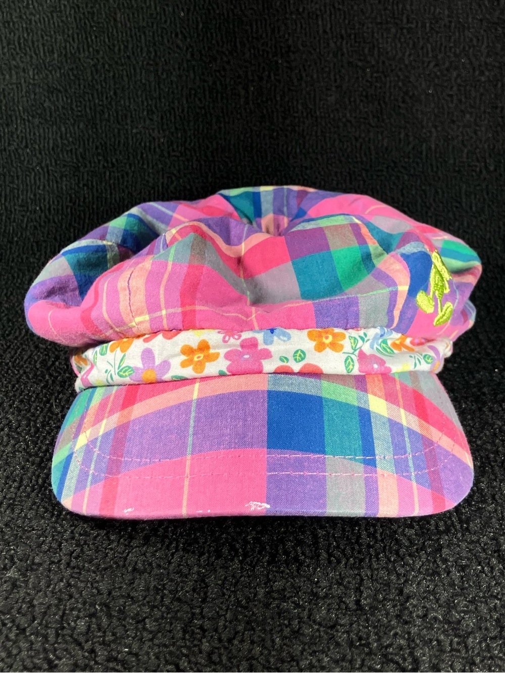 Vintage Disney Parks Hat Plaid Newsboy Baker Boy Hat Floral Adult Strapback